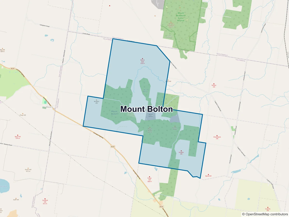 Map of Mount Bolton, VIC, Australia