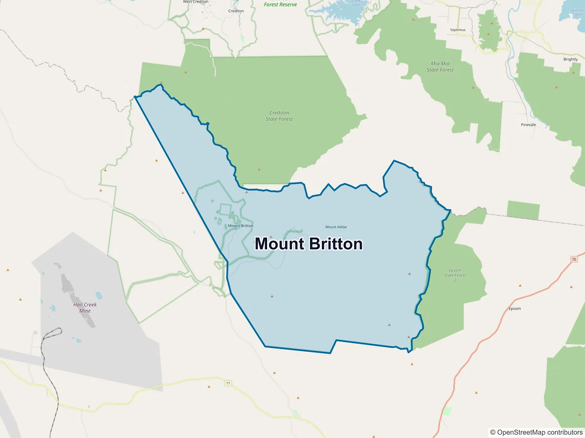 Map of Mount Britton, QLD, Australia