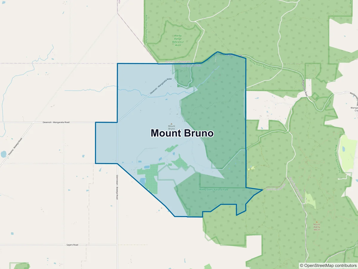 Map of Mount Bruno, VIC, Australia