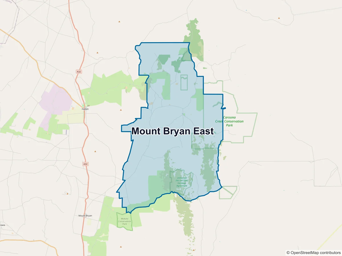 Map of Mount Bryan East, SA, Australia
