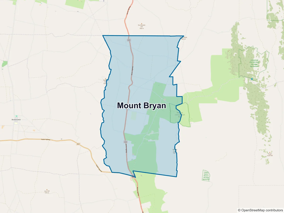 Map of Mount Bryan, SA, Australia