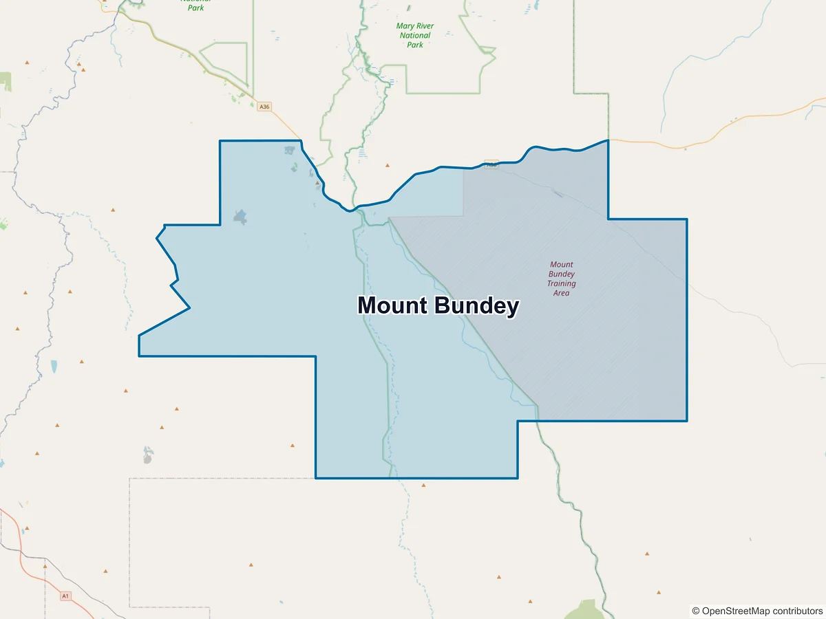 Map of Mount Bundey, NT, Australia
