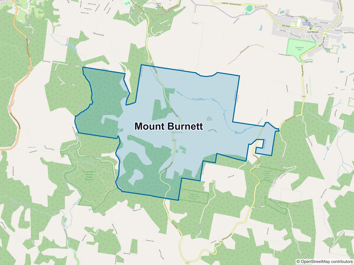 Map of Mount Burnett, VIC, Australia