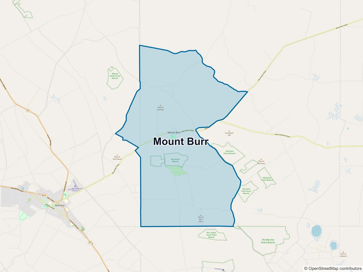 Map of Mount Burr, SA, Australia