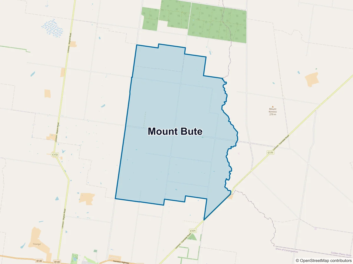 Map of Mount Bute, VIC, Australia
