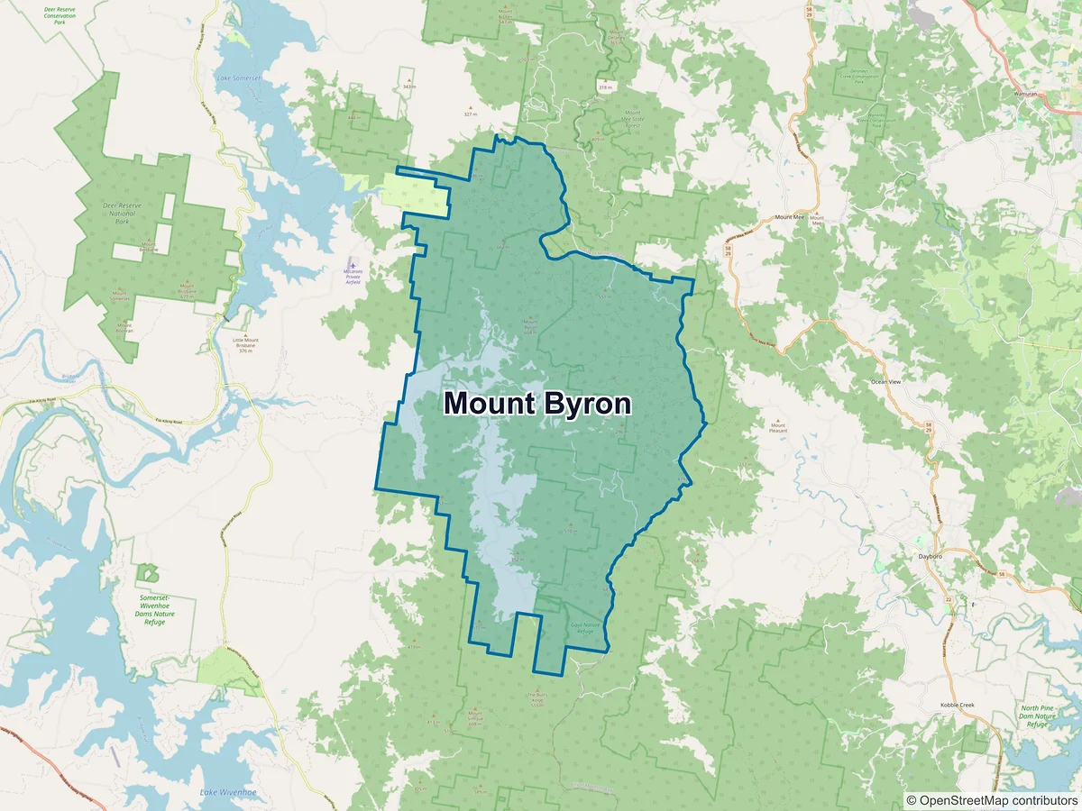 Map of Mount Byron, QLD, Australia
