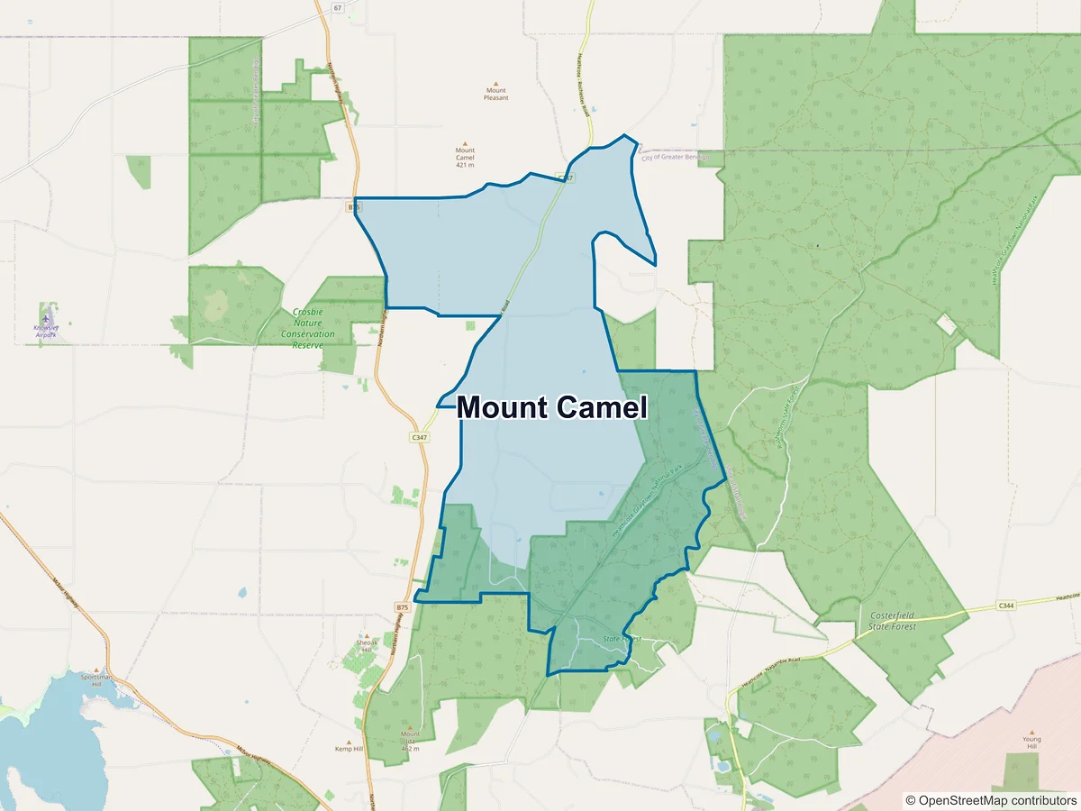 Map of Mount Camel, VIC, Australia