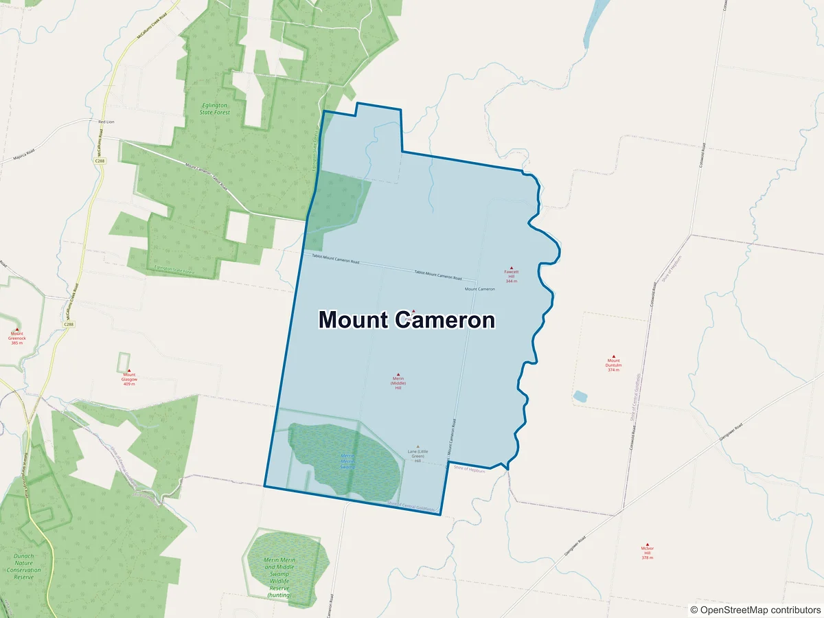 Map of Mount Cameron, VIC, Australia