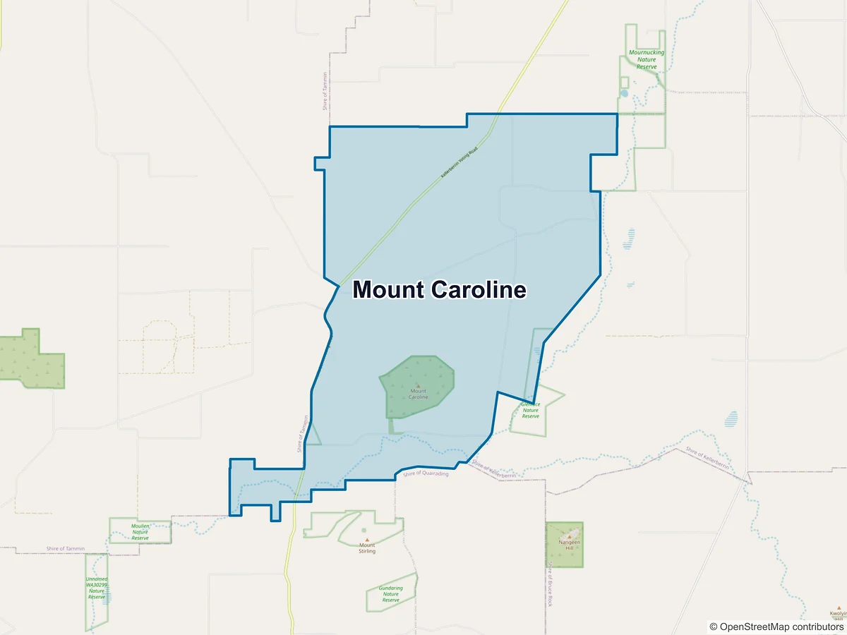 Map of Mount Caroline, WA, Australia