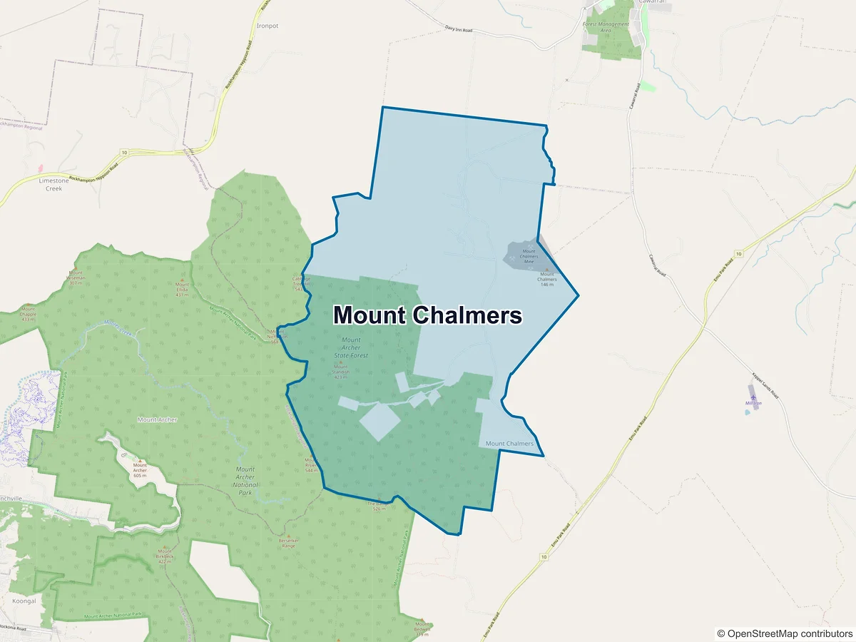 Map of Mount Chalmers, QLD, Australia