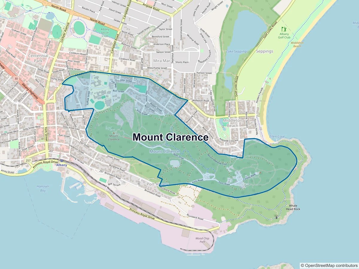 Map of Mount Clarence, WA, Australia
