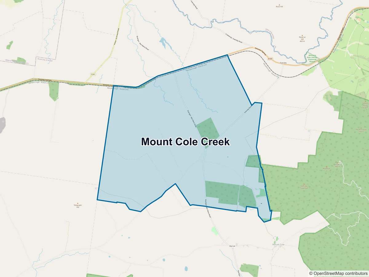 Map of Mount Cole Creek, VIC, Australia