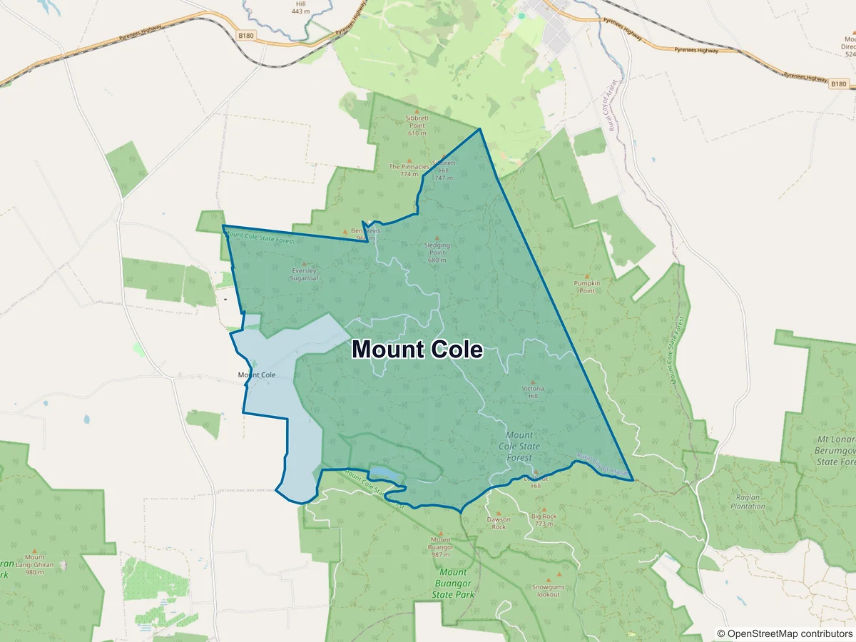 Map of Mount Cole, VIC, Australia