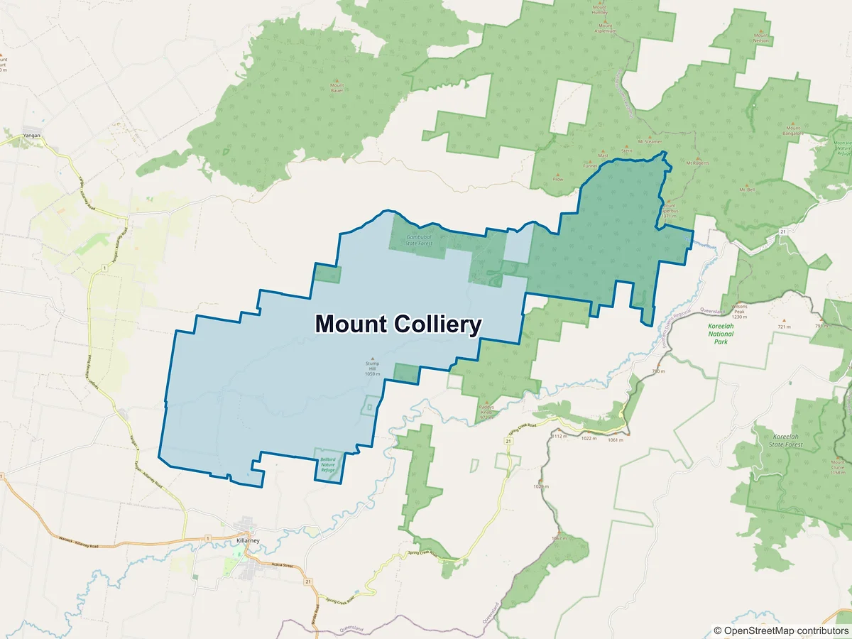 Map of Mount Colliery, QLD, Australia