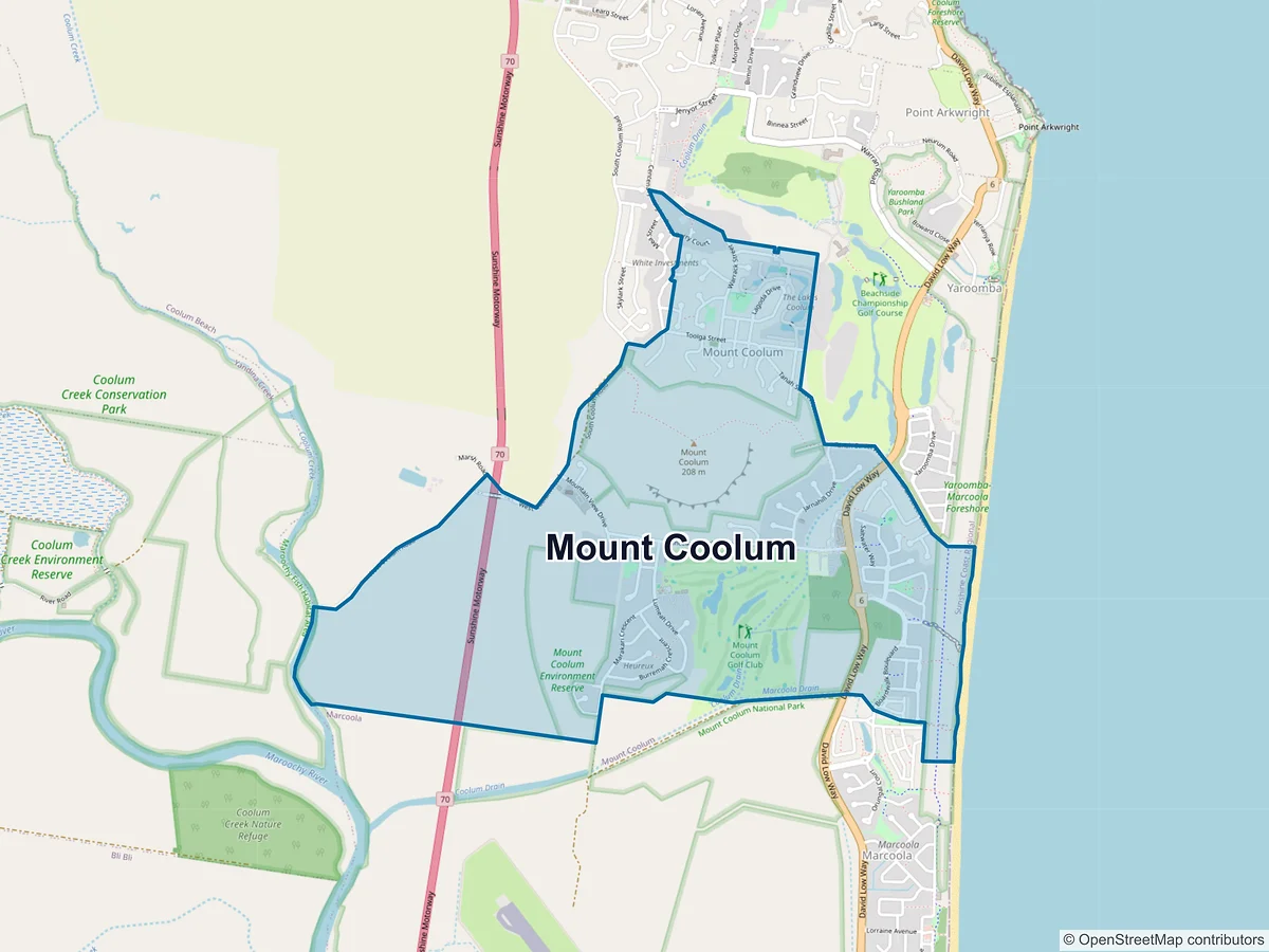 Map of Mount Coolum, QLD, Australia