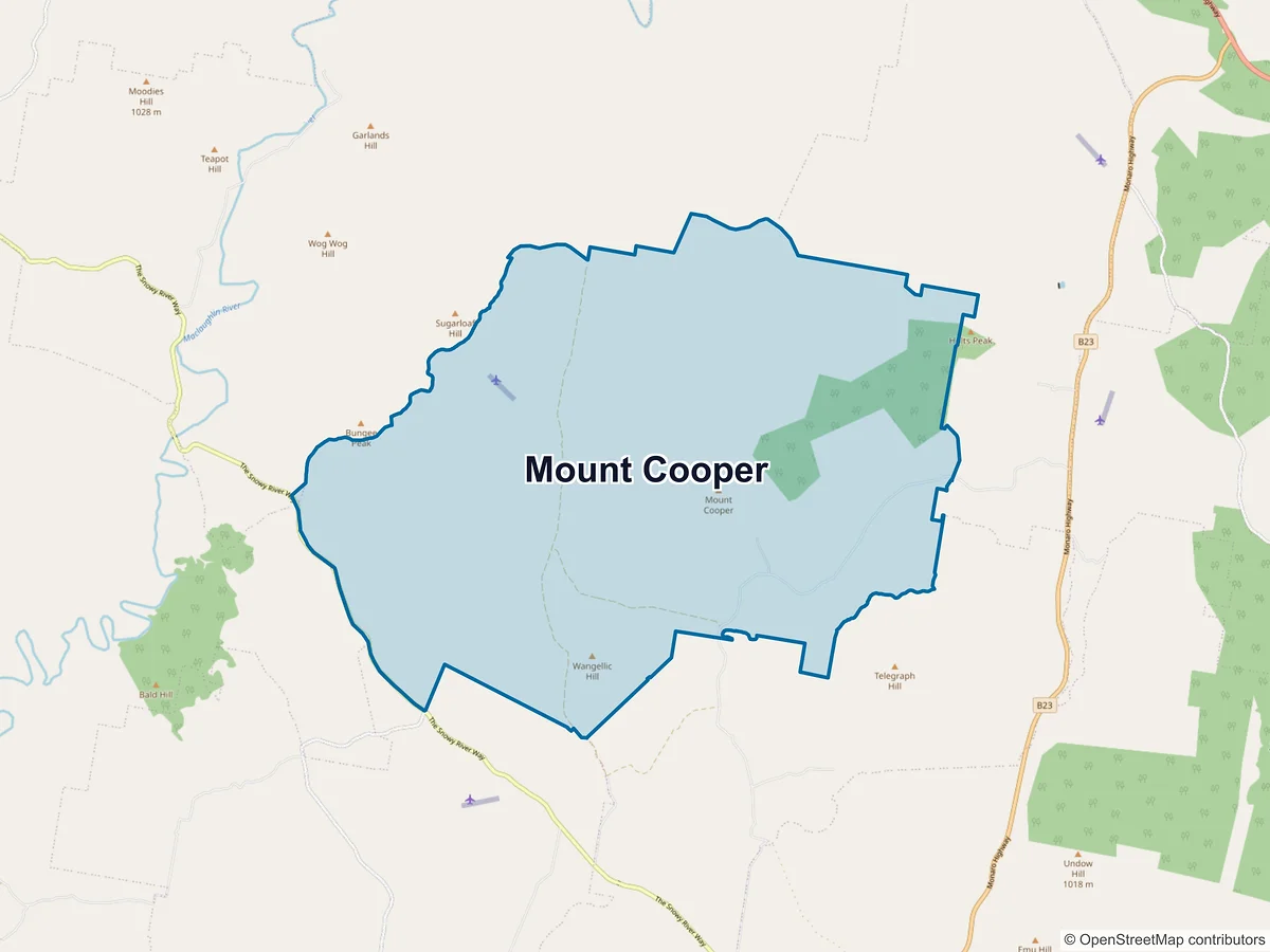 Map of Mount Cooper, NSW, Australia