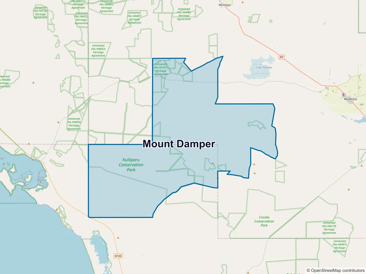 Map of Mount Damper, SA, Australia