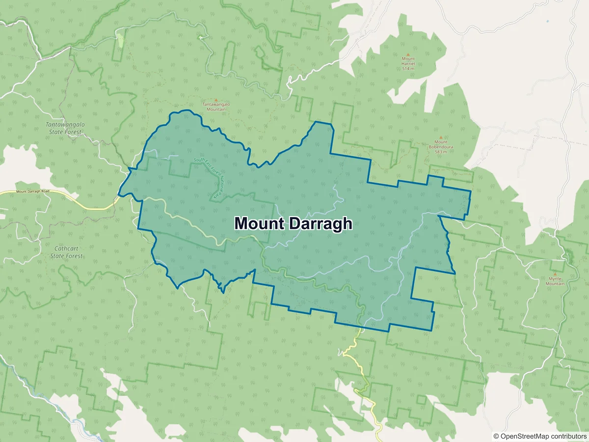 Map of Mount Darragh, NSW, Australia