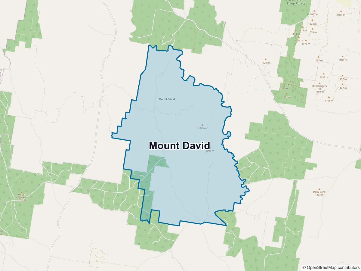 Map of Mount David, NSW, Australia