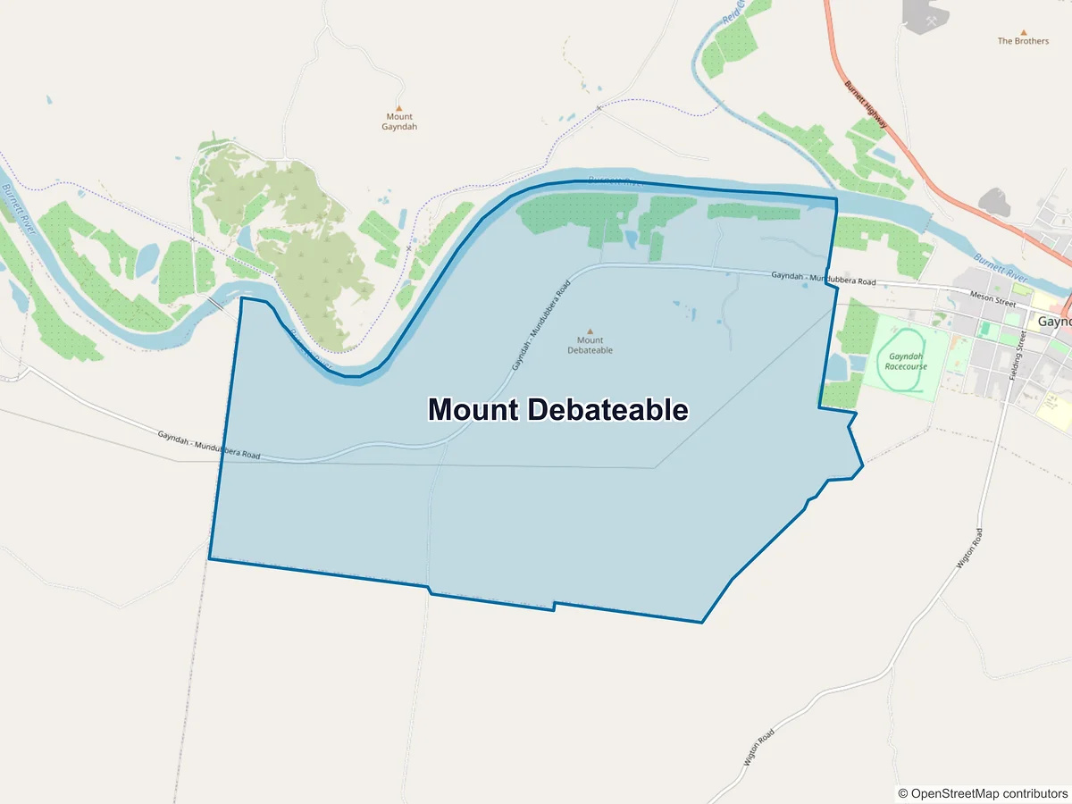 Map of Mount Debateable, QLD, Australia