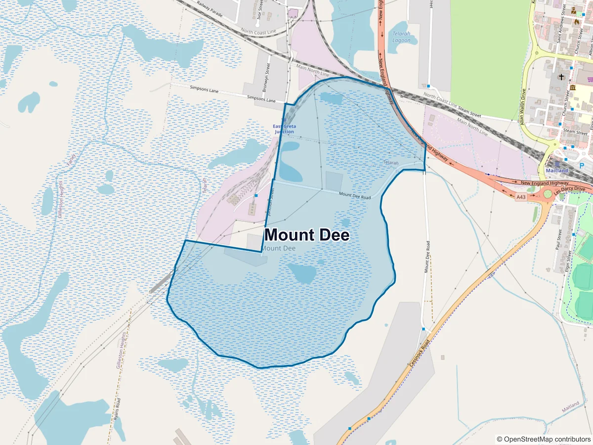 Map of Mount Dee, NSW, Australia