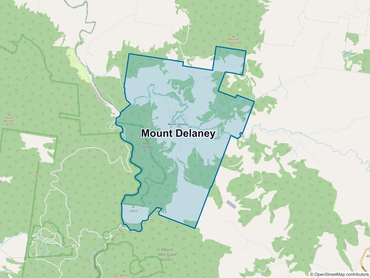 Map of Mount Delaney, QLD, Australia