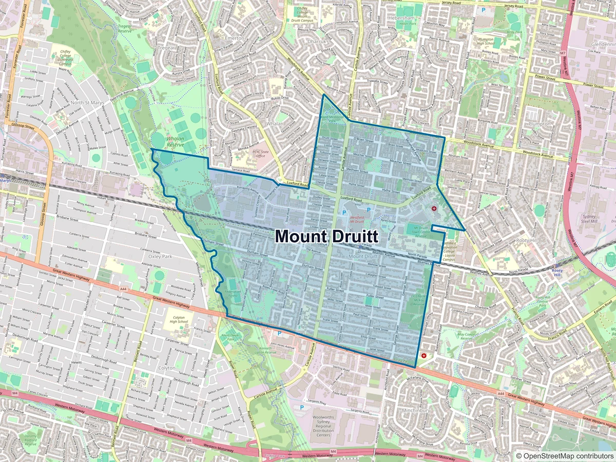 Map of Mount Druitt, NSW, Australia