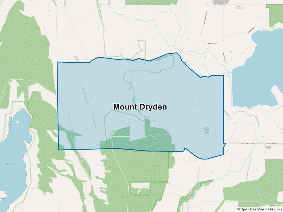 Map of Mount Dryden, VIC, Australia