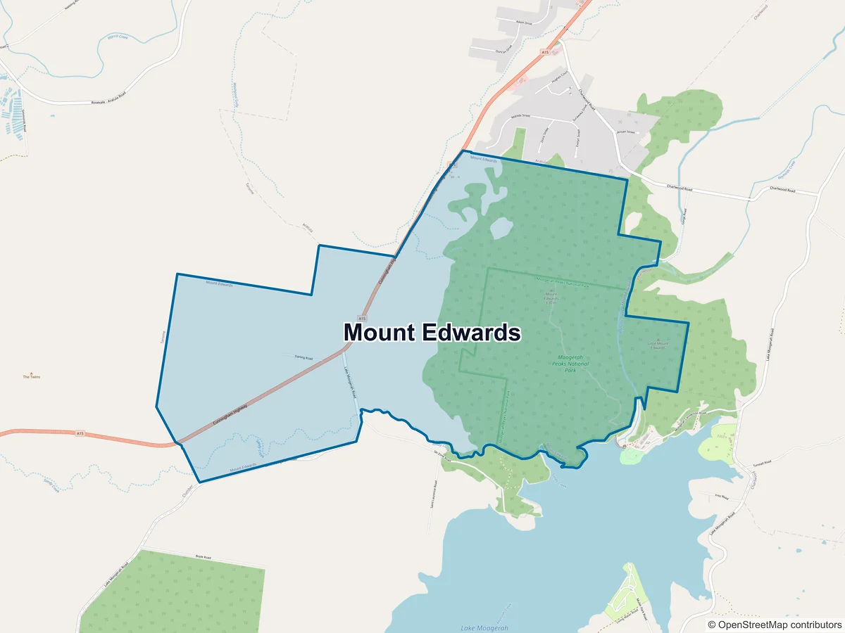 Map of Mount Edwards, QLD, Australia