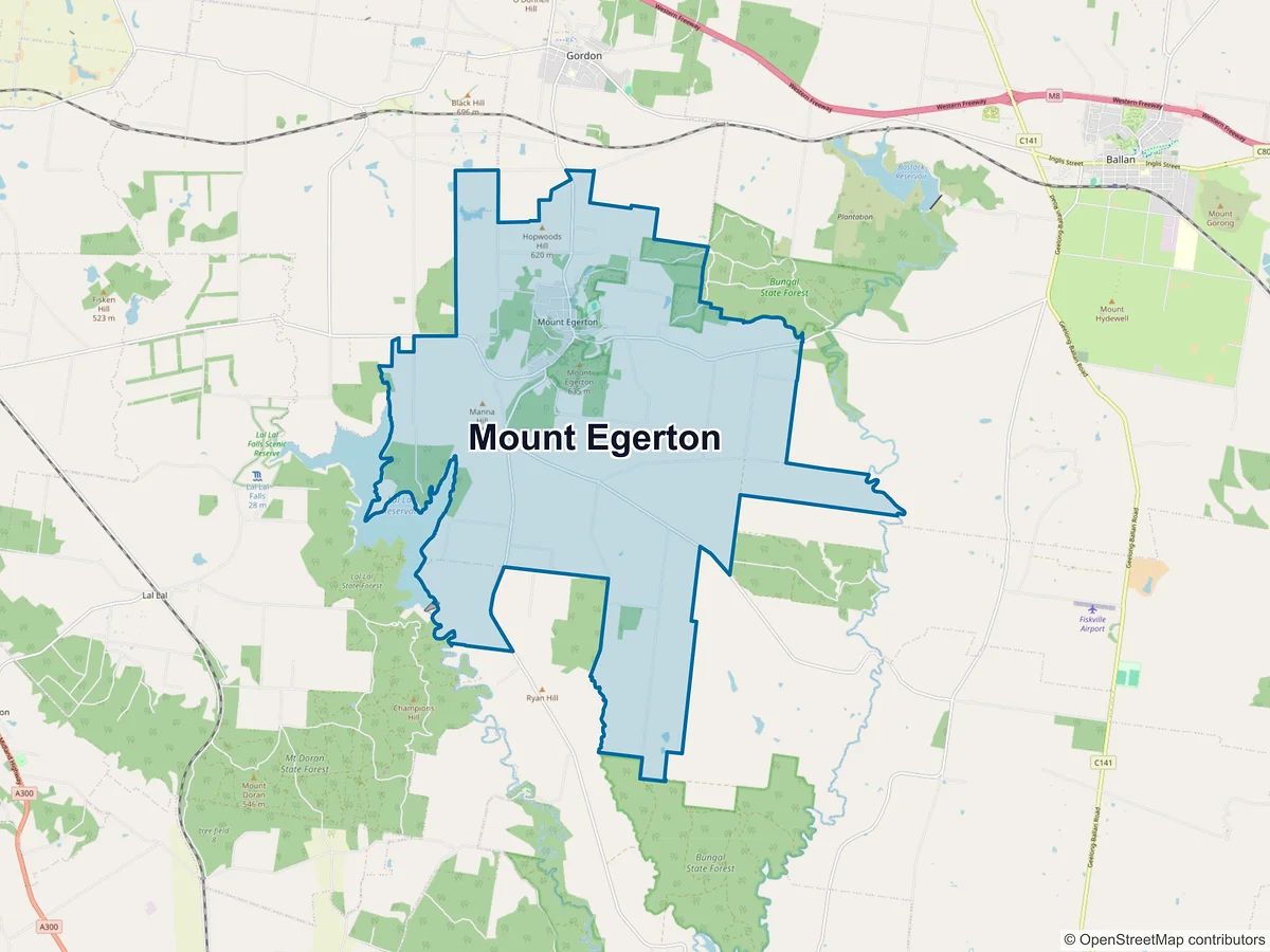 Map of Mount Egerton, VIC, Australia