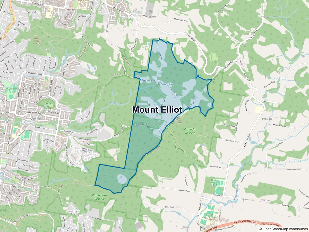 Map of Mount Elliot, NSW, Australia