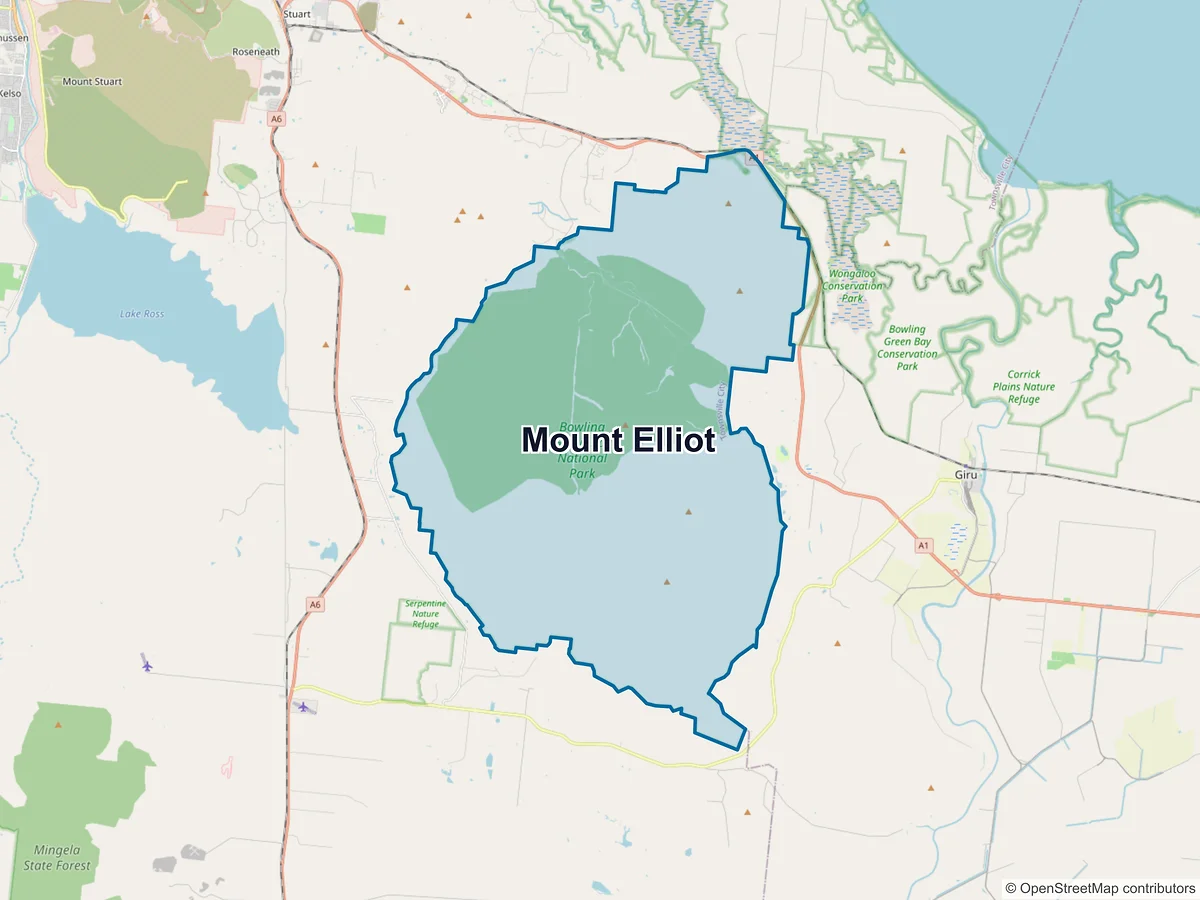 Map of Mount Elliot, QLD, Australia