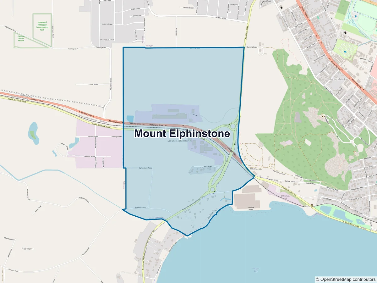 Map of Mount Elphinstone, WA, Australia