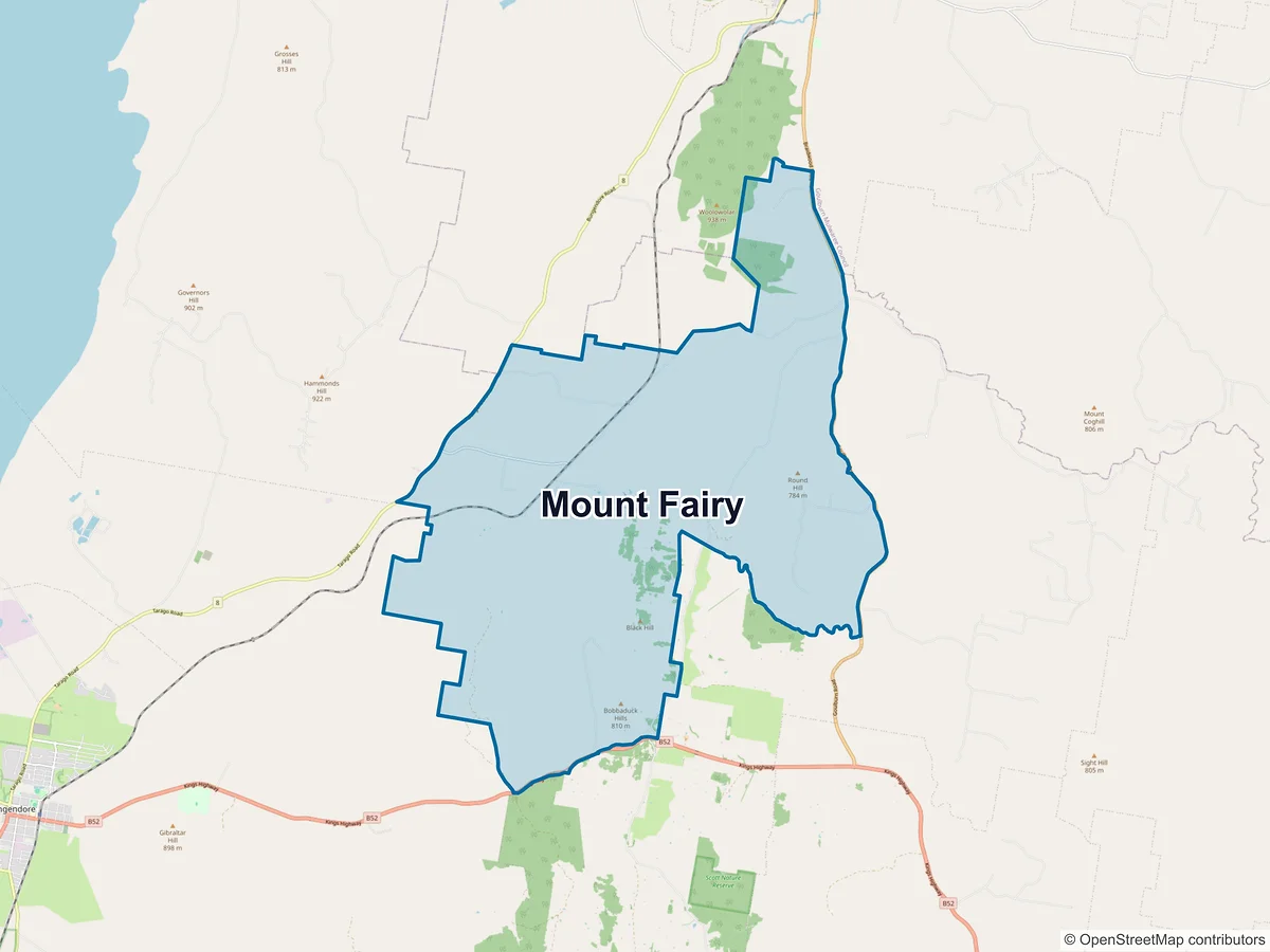 Map of Mount Fairy, NSW, Australia