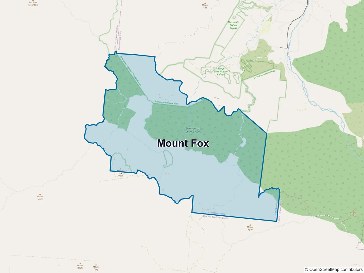 Map of Mount Fox, QLD, Australia