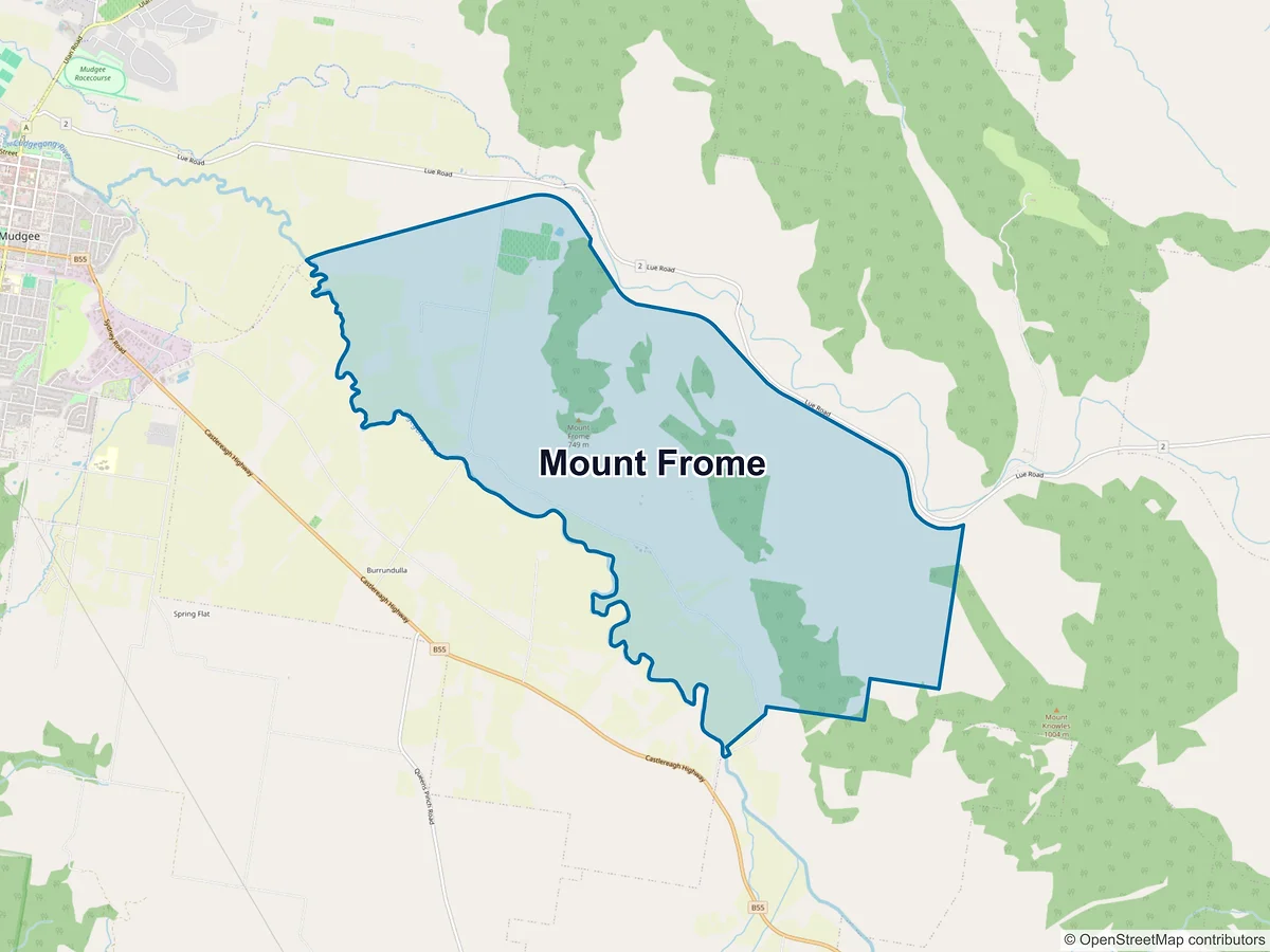 Map of Mount Frome, NSW, Australia