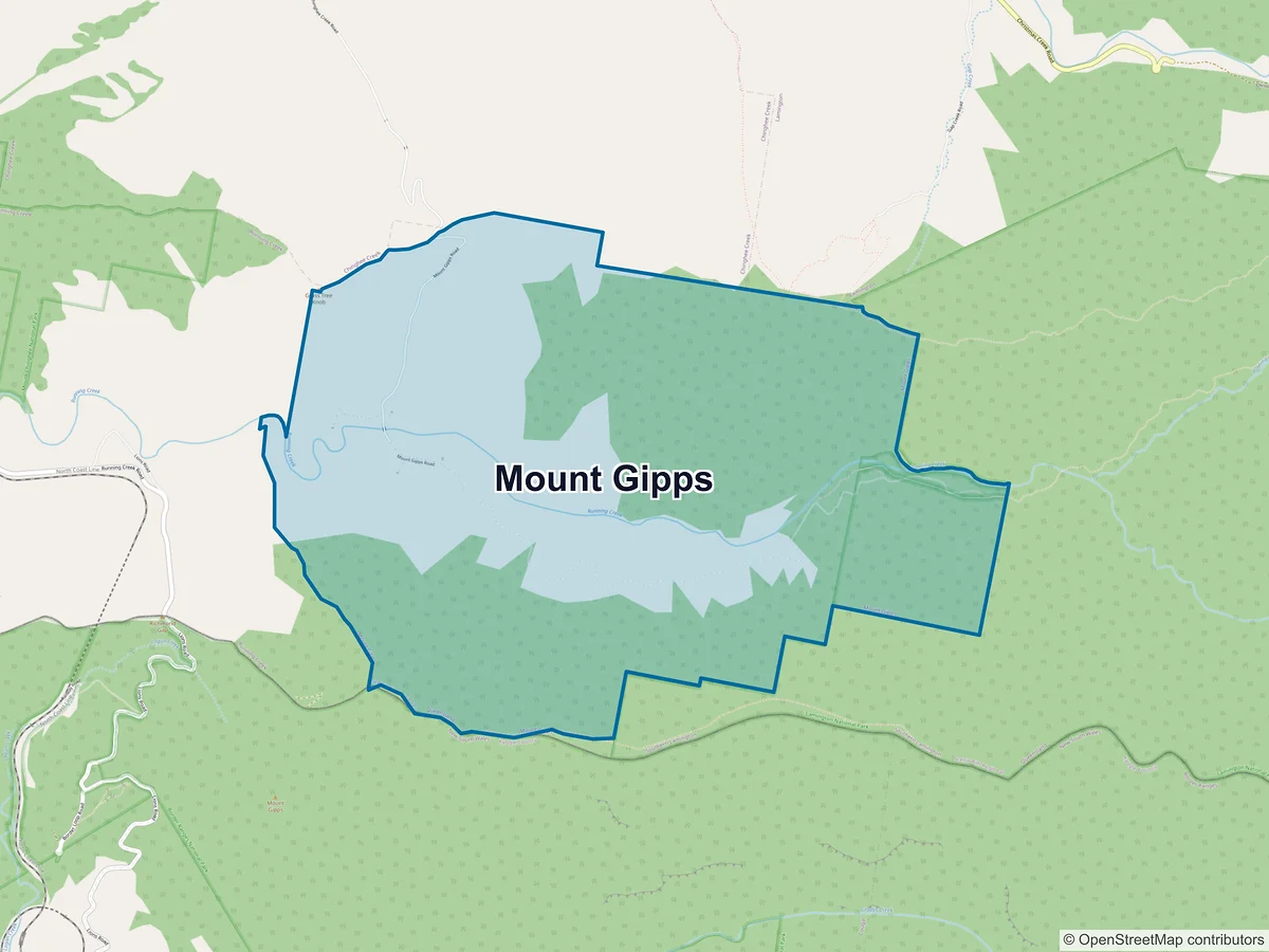 Map of Mount Gipps, QLD, Australia