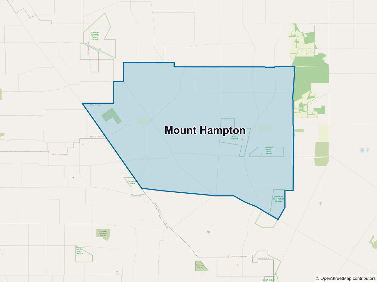 Map of Mount Hampton, WA, Australia