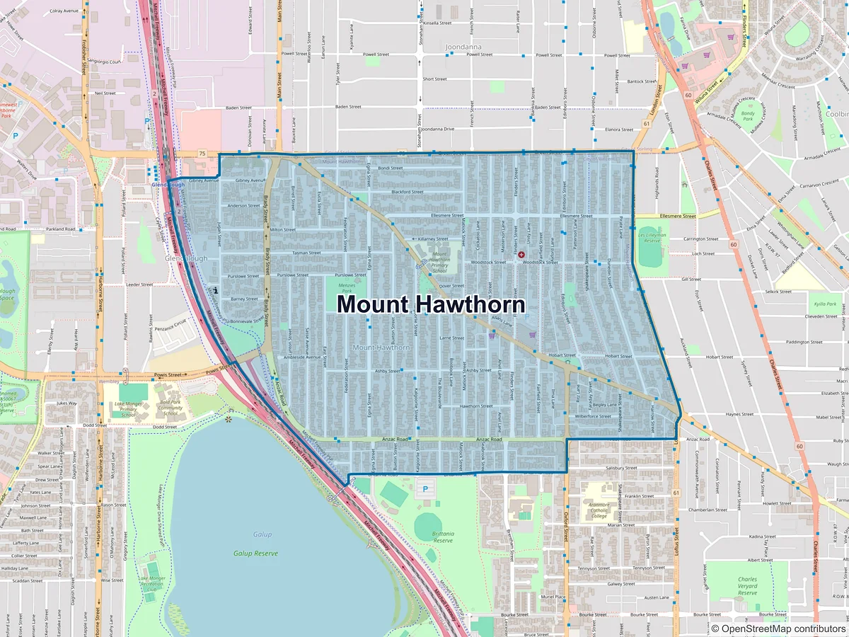 Map of Mount Hawthorn, WA, Australia