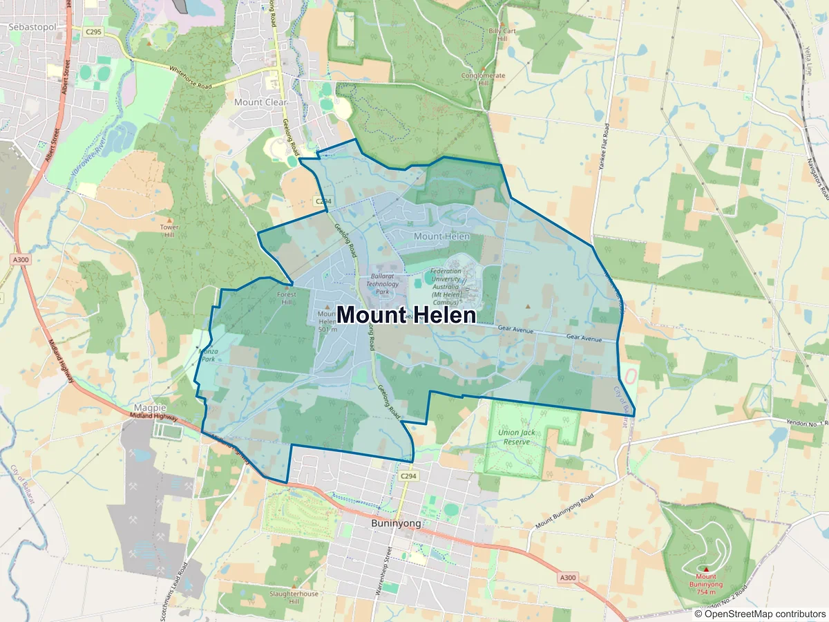 Map of Mount Helen, VIC, Australia