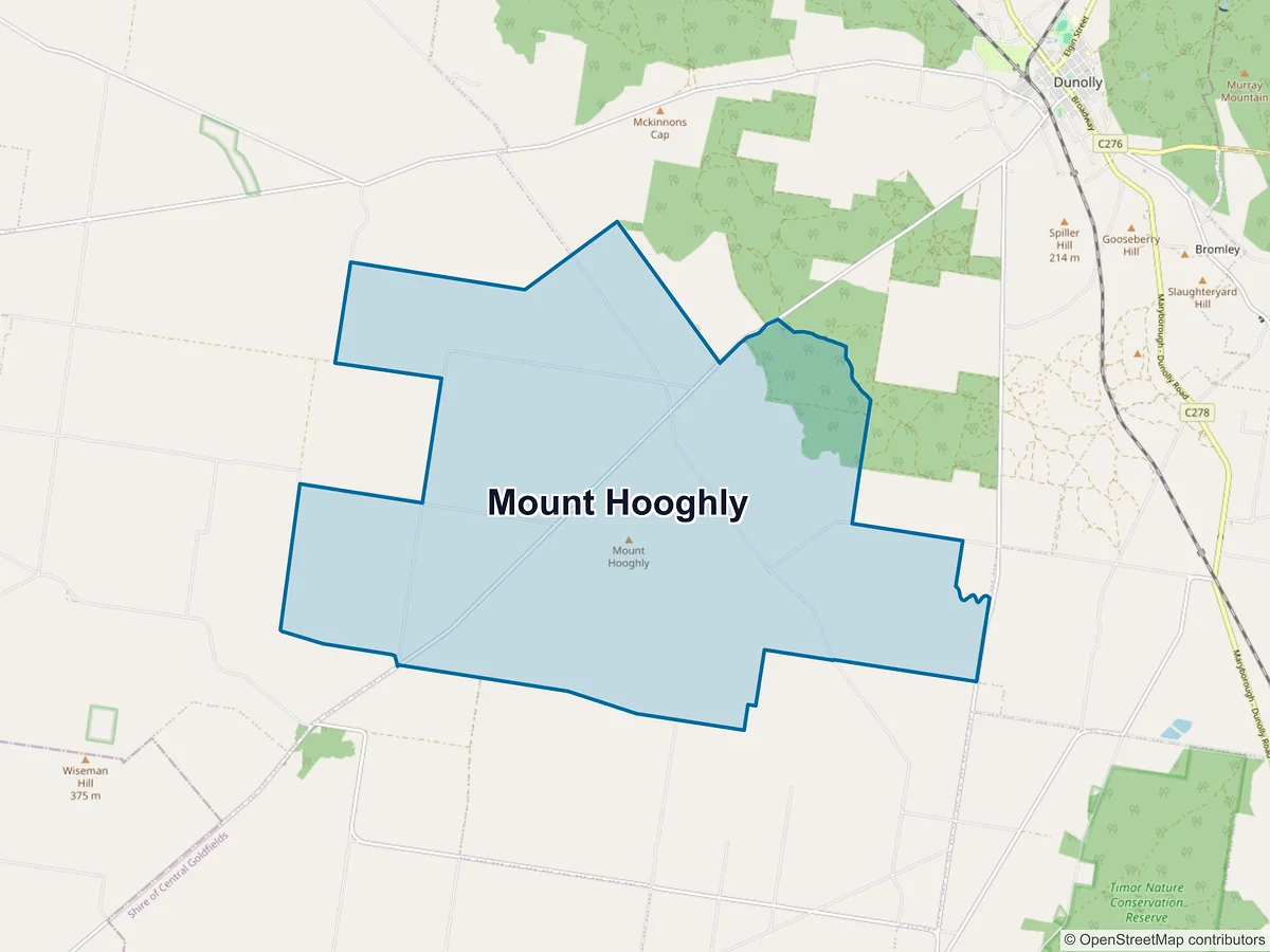 Map of Mount Hooghly, VIC, Australia