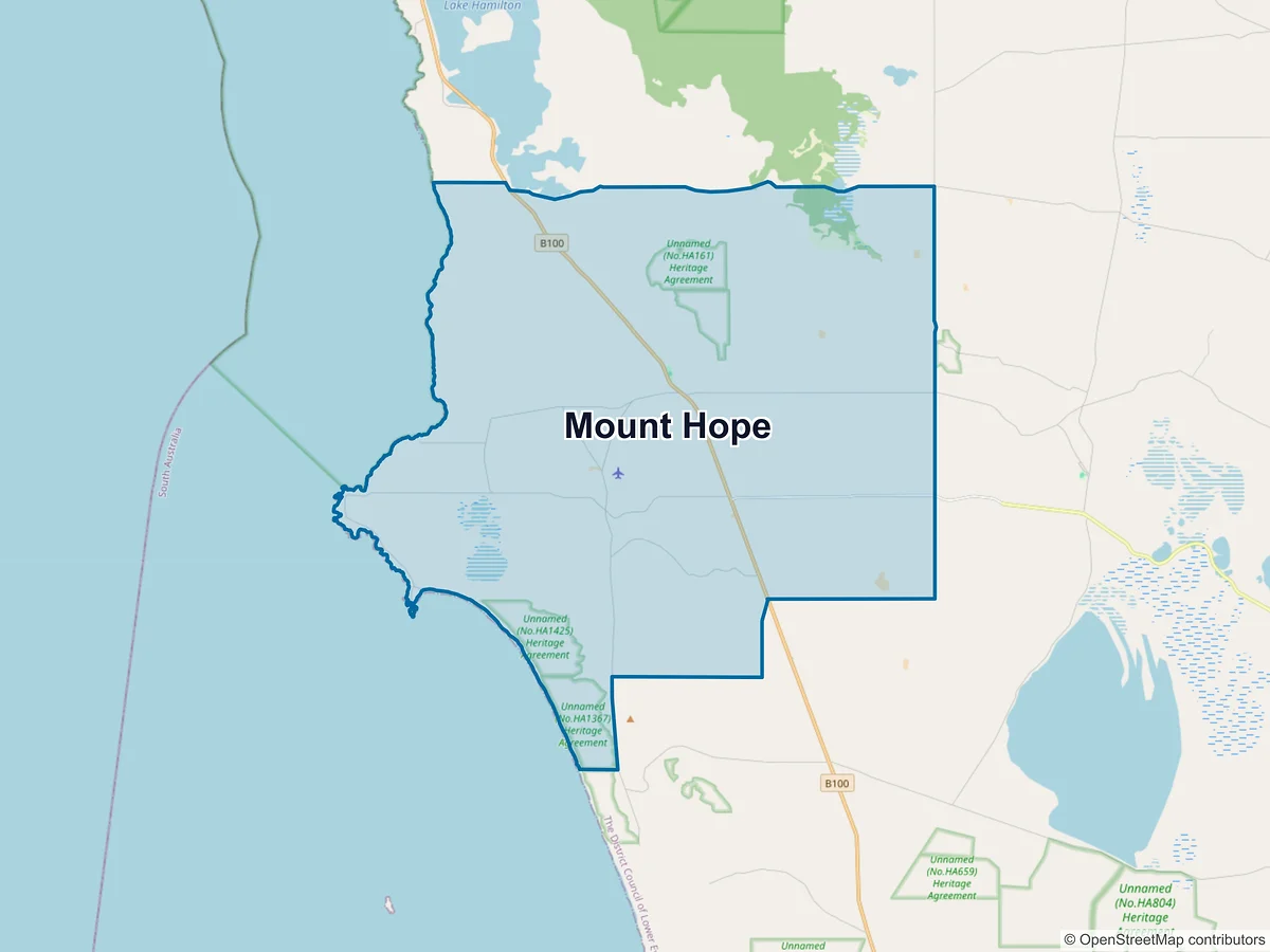 Map of Mount Hope, SA, Australia