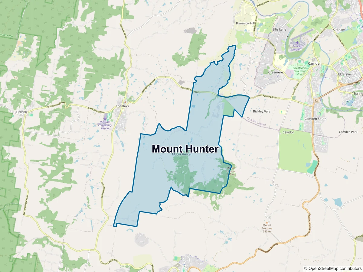 Map of Mount Hunter, NSW, Australia