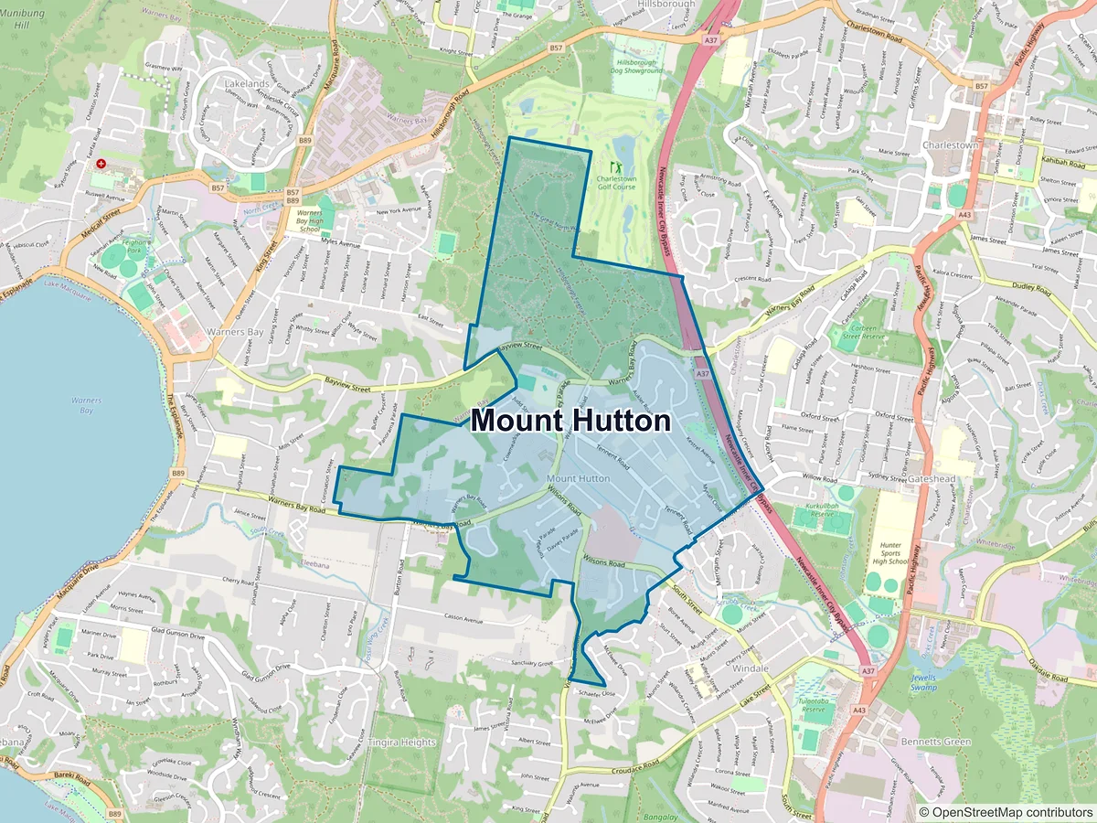 Map of Mount Hutton, NSW, Australia