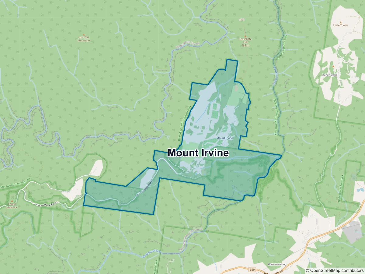Map of Mount Irvine, NSW, Australia