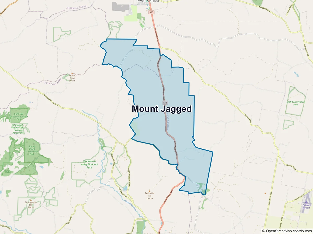 Map of Mount Jagged, SA, Australia