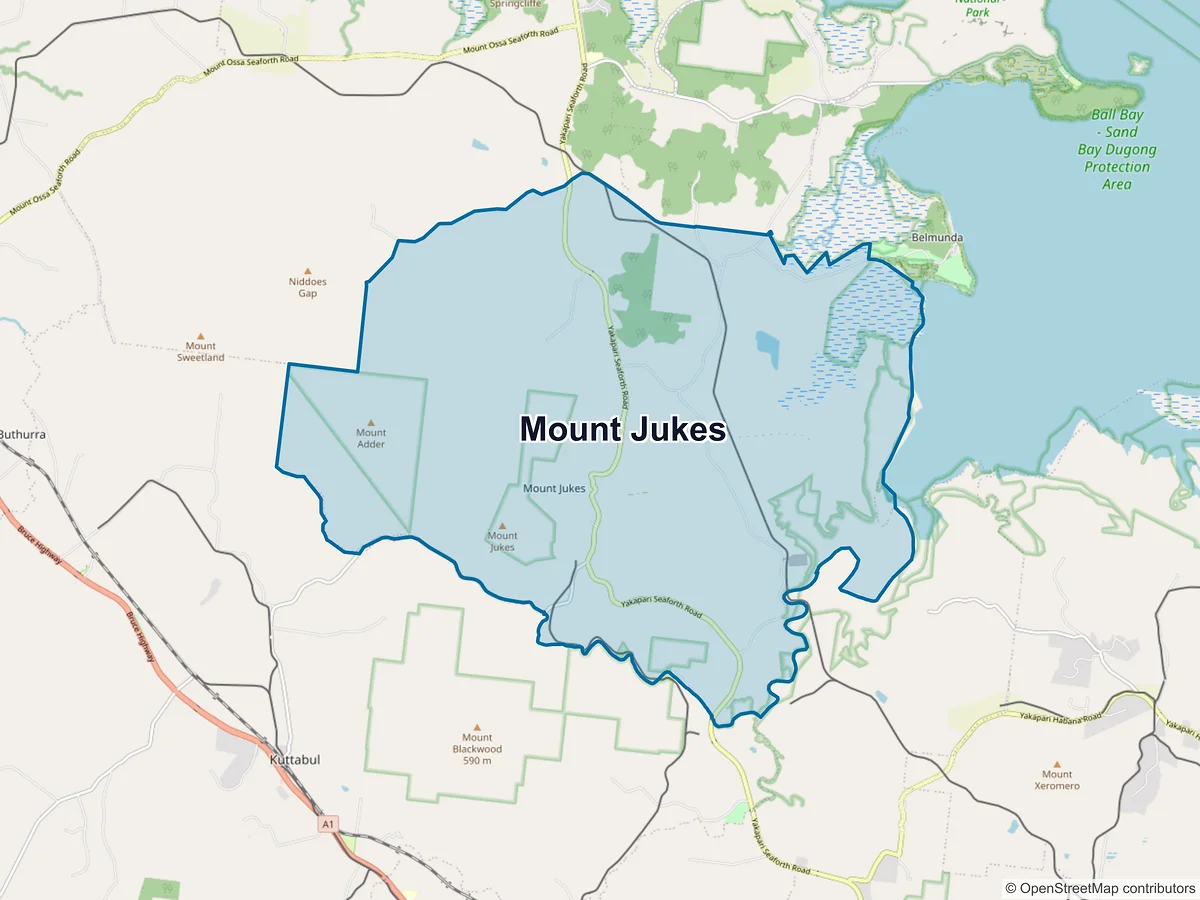 Map of Mount Jukes, QLD, Australia