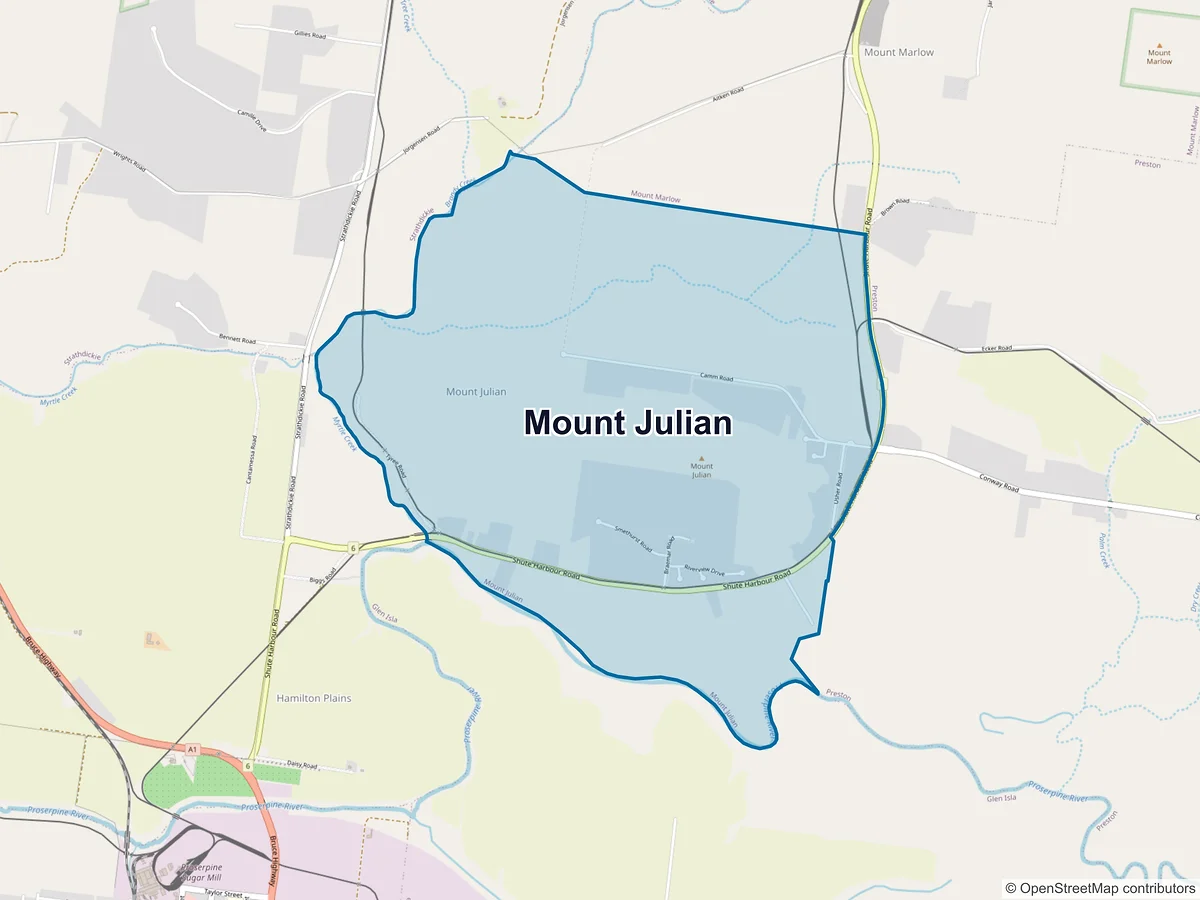 Map of Mount Julian, QLD, Australia