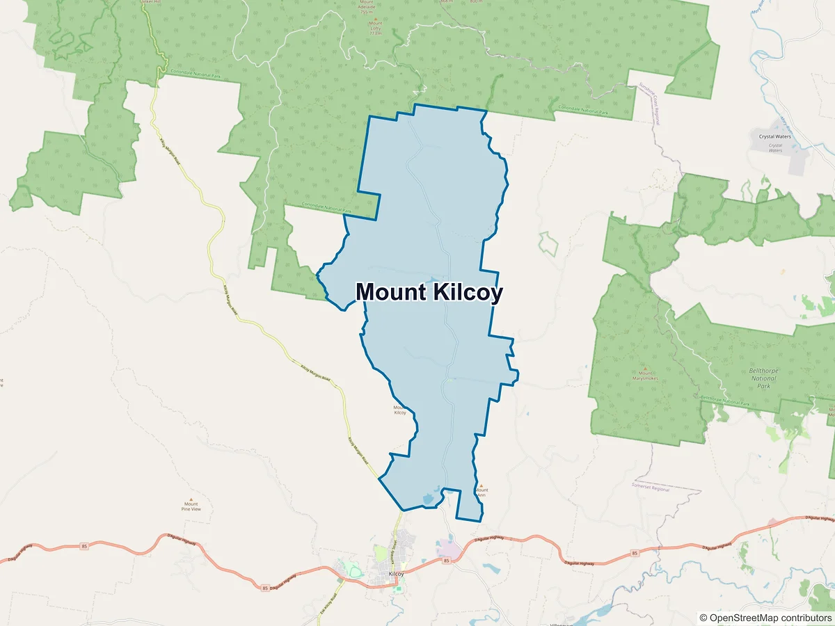 Map of Mount Kilcoy, QLD, Australia