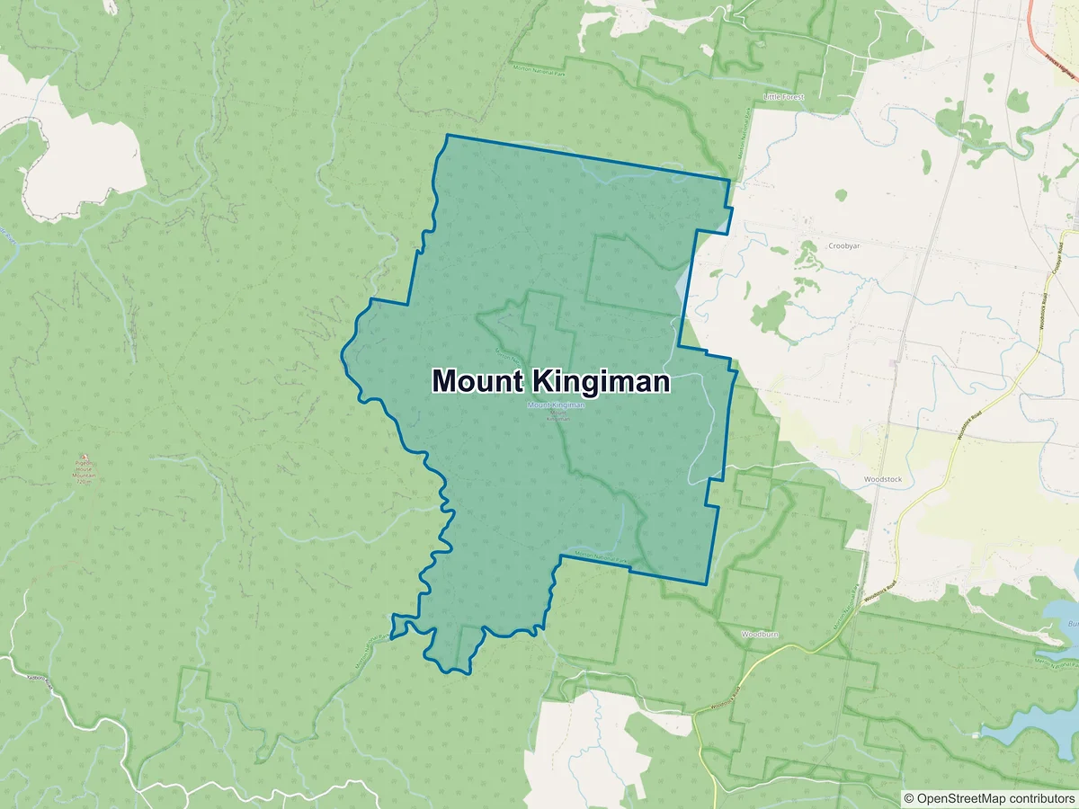 Map of Mount Kingiman, NSW, Australia